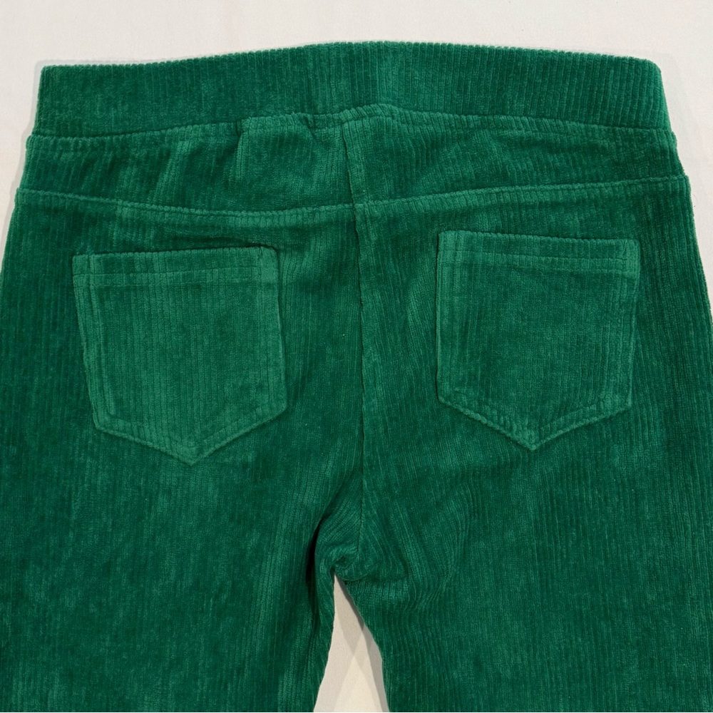 Hanna Andersson Ribbed Velour Pants Girls 8 130 cm Deep Green Corduroy Leggings - Picture 5 of 5